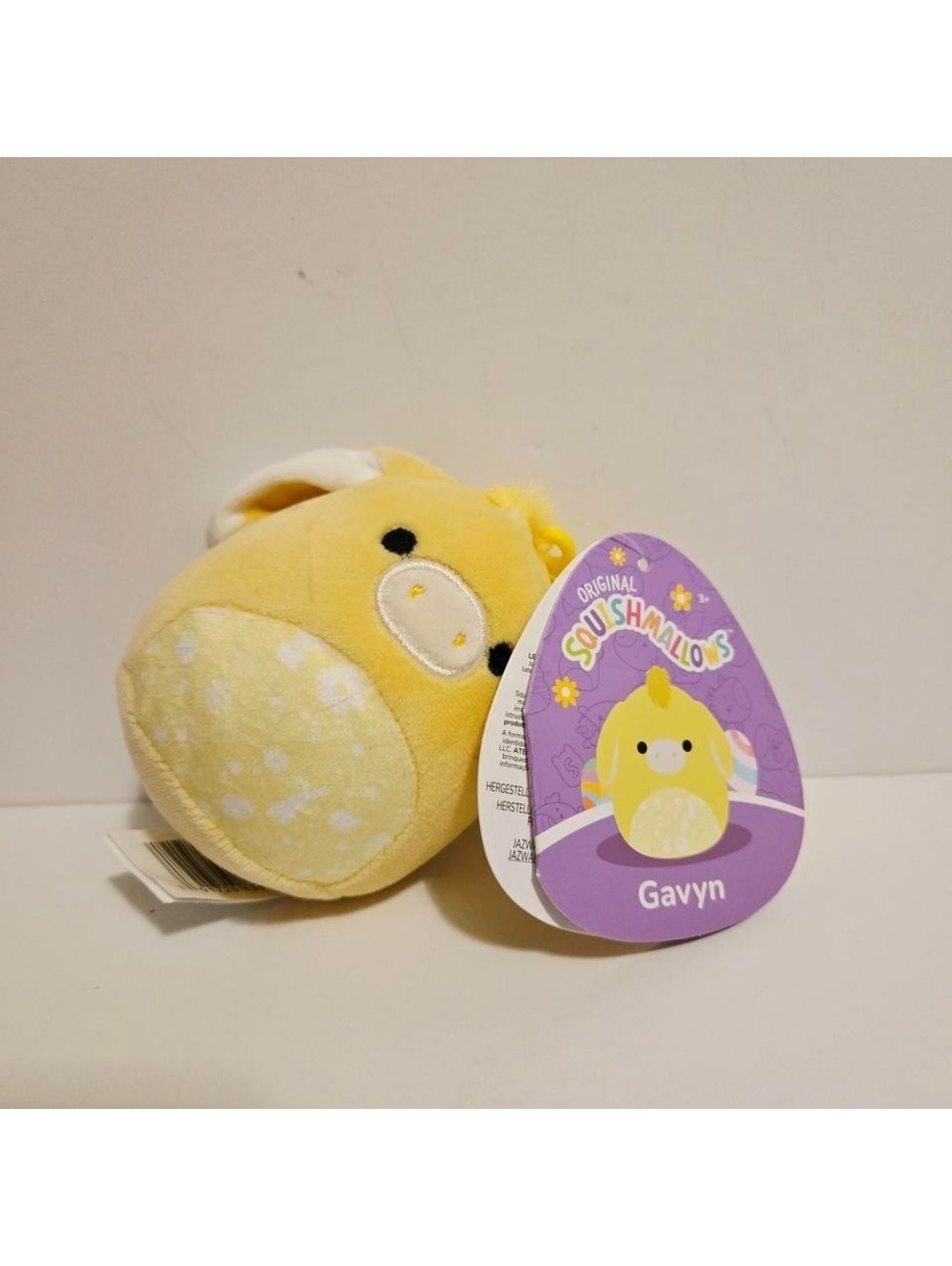Gavyn the Yellow Donkey Squishmallow Keychain NWT